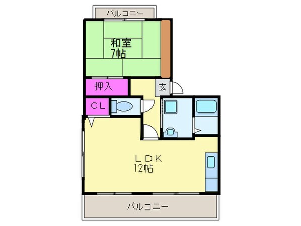 ロ－タスハイツＡ棟の物件間取画像